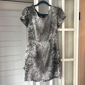 Satin mini dress in grey